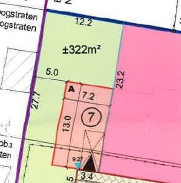 Bouwgrond ca. 322m² voor halfopen bebouwing in een doodlopende straat te Meersel-Dreef.  5
